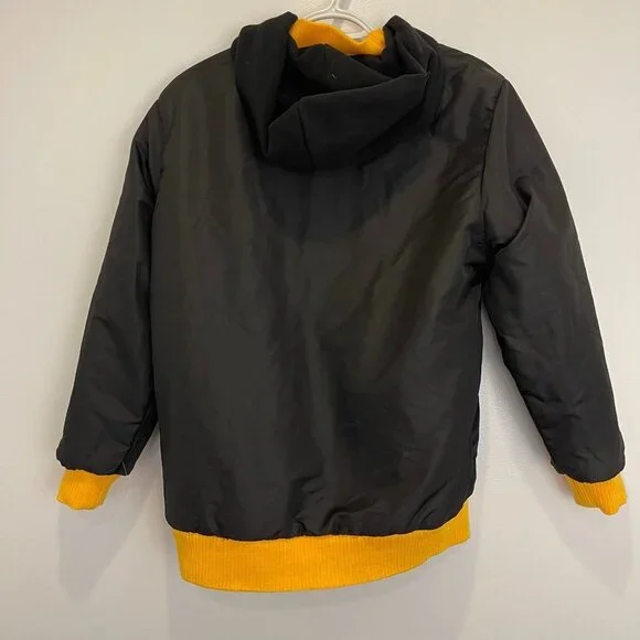 JH Design Group NHL Boston Bruins Reversible Full Zip Coat Black/Yellow Size L K